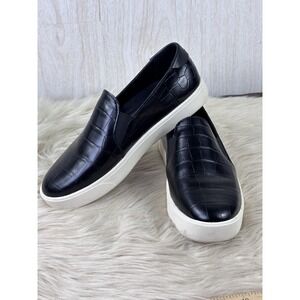 Cole Haan GrandSeries Black Croc Slip On Sneakers Leather Comfort 8B Chic